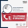 Panneau de signalisation de sécurité incendie - Téléphone d'urgence