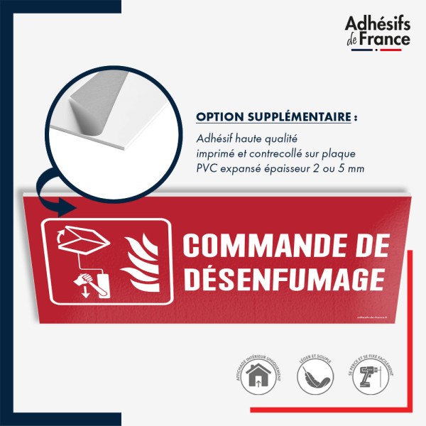 Panneau de signalisation de sécurité incendie - Commande de désenfumage