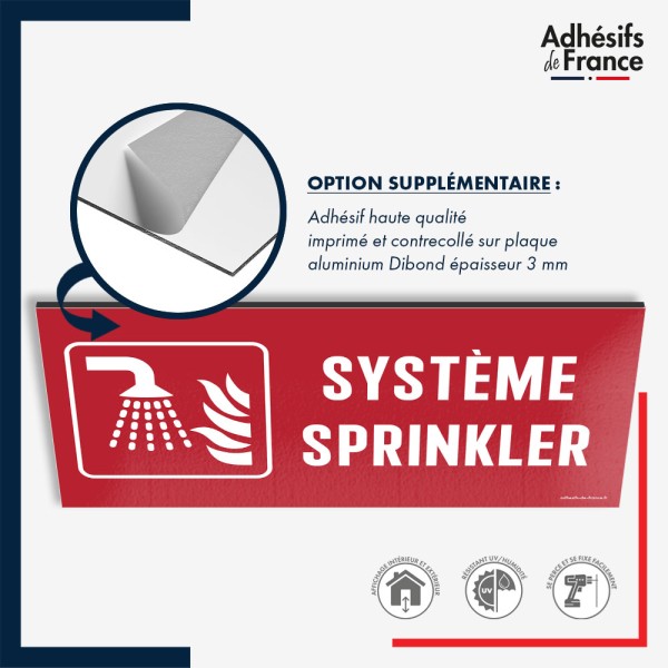 Plaque signalétique de sécurité incendie - Système sprinkler