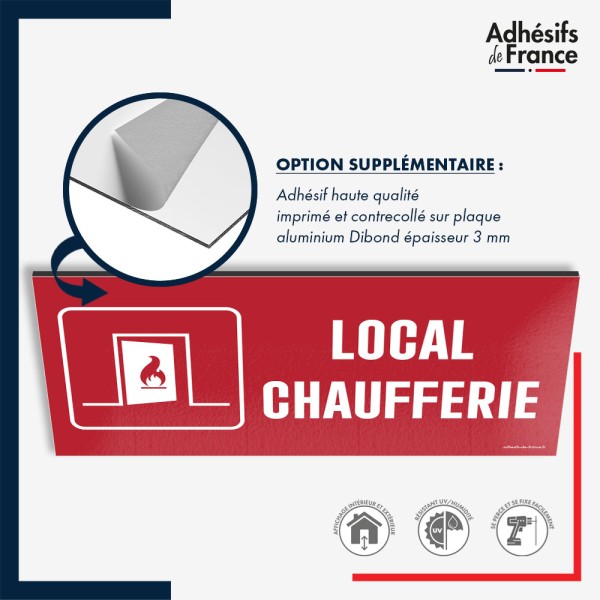 Plaque signalétique de sécurité incendie - Local chaufferie