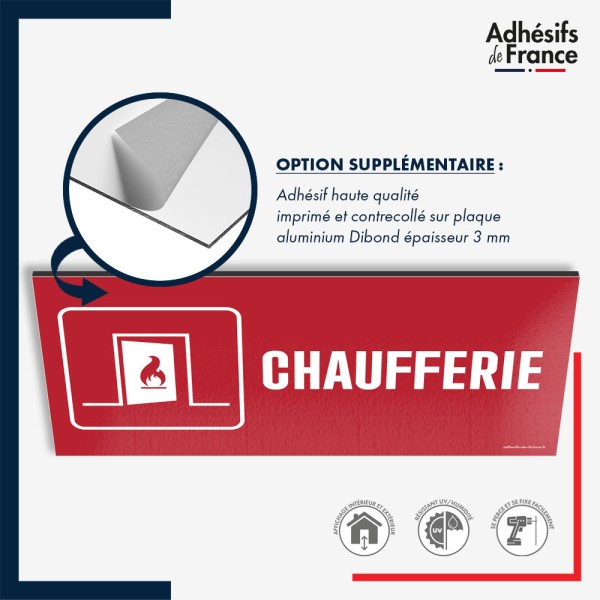 Plaque signalétique de sécurité incendie - Chaufferie