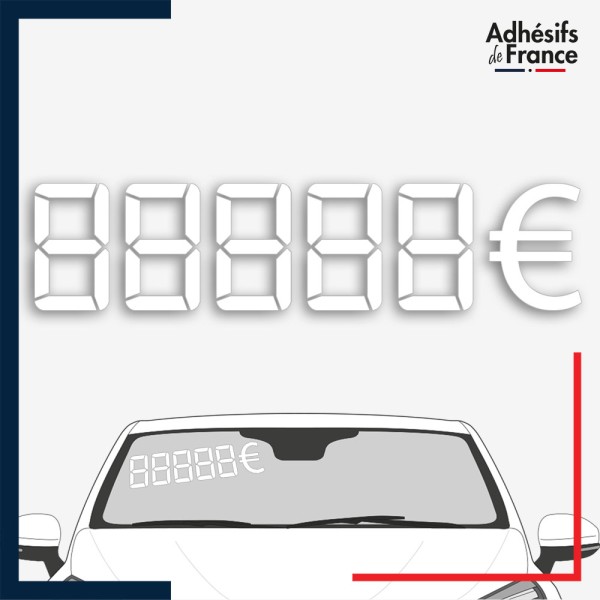 Kit de chiffres digitaux adhésifs prix coloris blanc