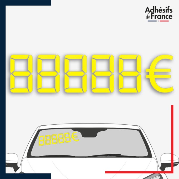 Kit de chiffres digitaux adhésifs prix coloris jaune