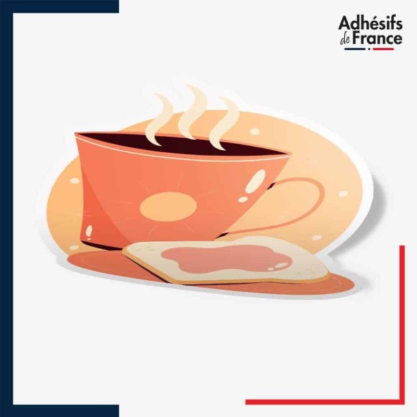 stickers tasse de café et toast