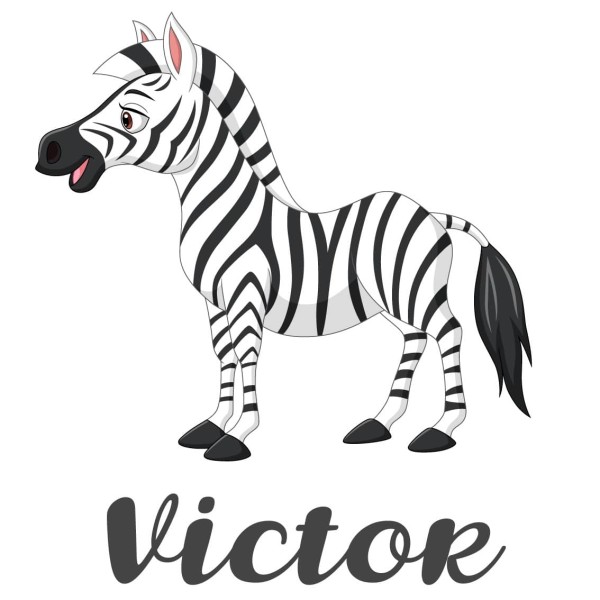 Sticker zèbre avec prénom personnalisable