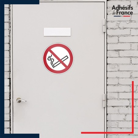 Autocollant « Interdit De Fumer » 7.5x7.5 Cm – Modèle IF-01, Adhésif Haute Tenue, Neuf Avec Lamination
