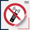 sticker autocollant norme iso 7010 téléphone interdit