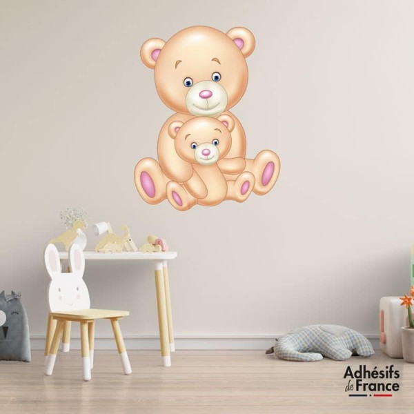 Sticker maman et bébé ours