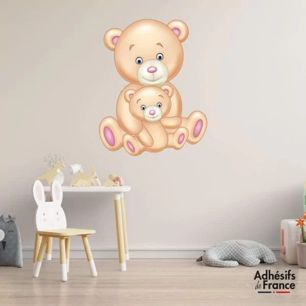 Sticker maman et bébé ours