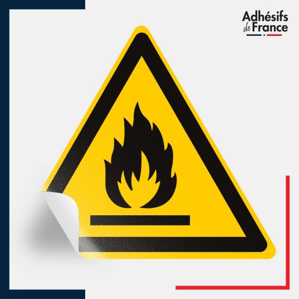 étiquettes adhésives norme iso 7010 Danger matières inflammables