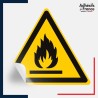 étiquettes adhésives norme iso 7010 Danger matières inflammables