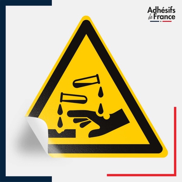 étiquettes adhésives norme iso 7010 Danger substances corrosives
