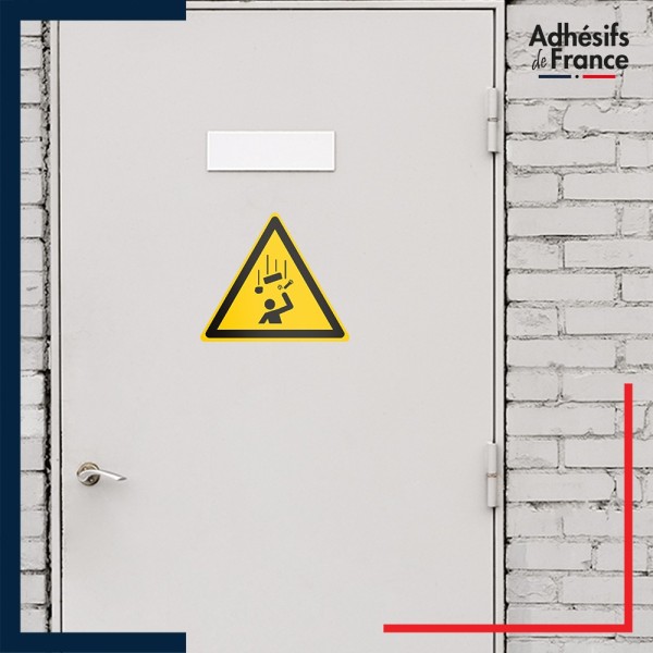 adhésif norme iso 7010 danger chute d'objets