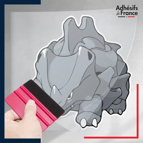 stickers sous film transfert Pokémon Rhinocorne