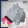 stickers sous film transfert Pokémon Rhinocorne