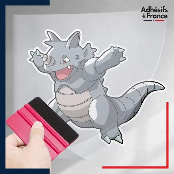 stickers sous film transfert Pokémon Rhinoféros