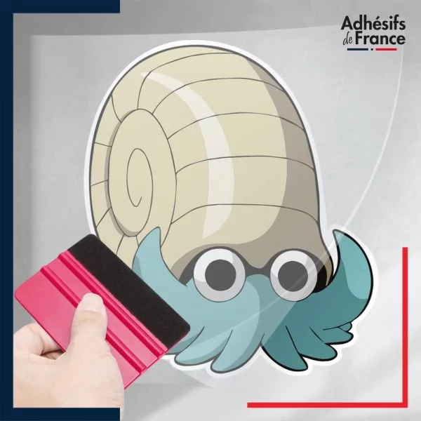 stickers sous film transfert Pokémon Amonita