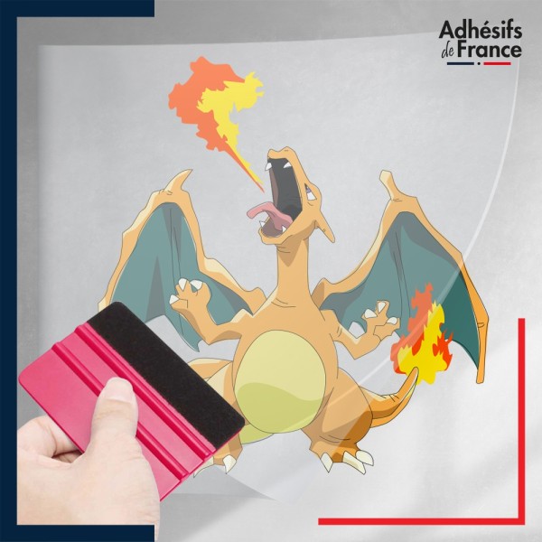 stickers sous film transfert Pokémon Dracaufeu