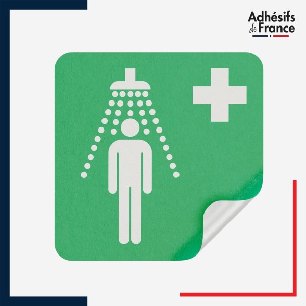sticker autocollant douche de sécurité et d'urgence