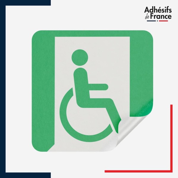 sticker autocollant issue de secours pour personne à mobilité réduite droite