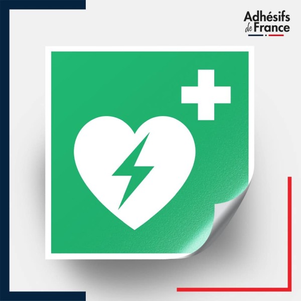 étiquettes adhésives norme iso 7010 Défibrillateur cardiaque automatique externe