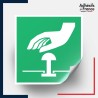 étiquettes adhésives norme iso 7010  bouton d'arrêt d'urgence