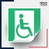 étiquettes adhésives norme iso 7010  issue de secours pour personne à mobilité réduite droite
