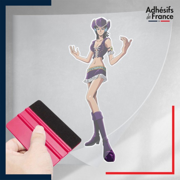 stickers sous film transfert One Piece - Nico Robin avec chapeau