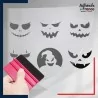 Adhésif Halloween sous film transfert Visages Halloween