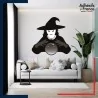 Autocollant ambiance Halloween Sorcière boule de cristal