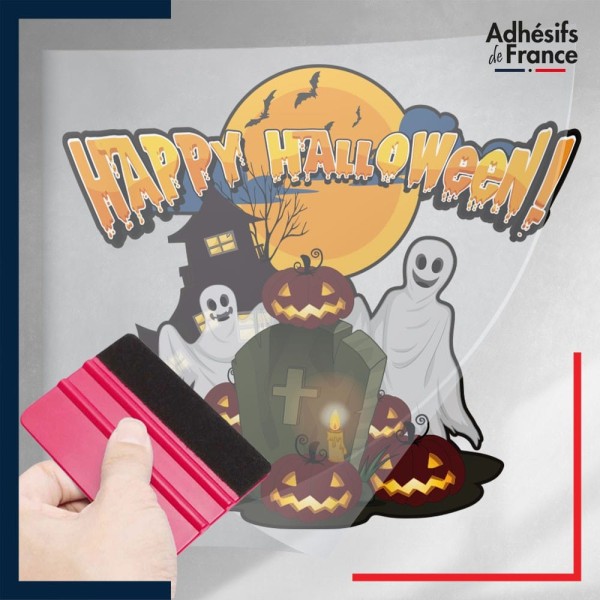 Adhésif Halloween sous film transfert Décor hanté Happy Halloween