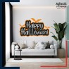 Autocollant ambiance Halloween Happy Halloween et chauves-souris