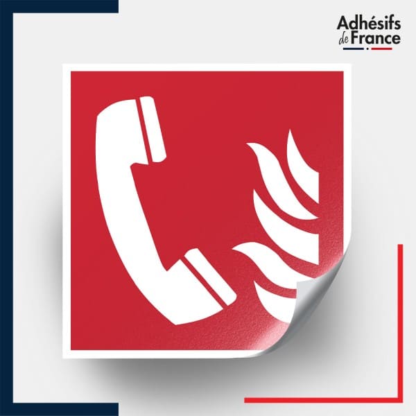 adhésif norme iso 7010 Téléphone à utiliser en cas d'incendie