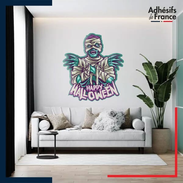 Autocollant ambiance Halloween Zombie Happy Halloween