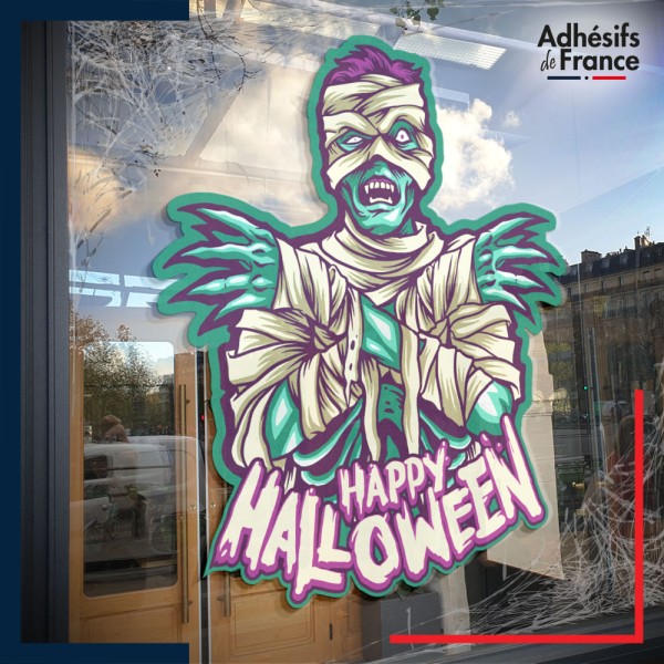 Sticker sur vitre Halloween Zombie Happy Halloween