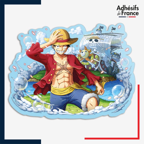 Sticker One Piece - Luffy et son navire le Thousand Sunny