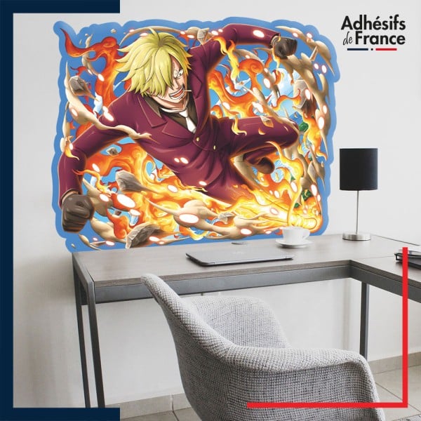 Adhésif grand format One Piece - Sanji diable jambe