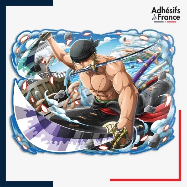 Sticker One Piece - Roronoa Zoro à 3 épées