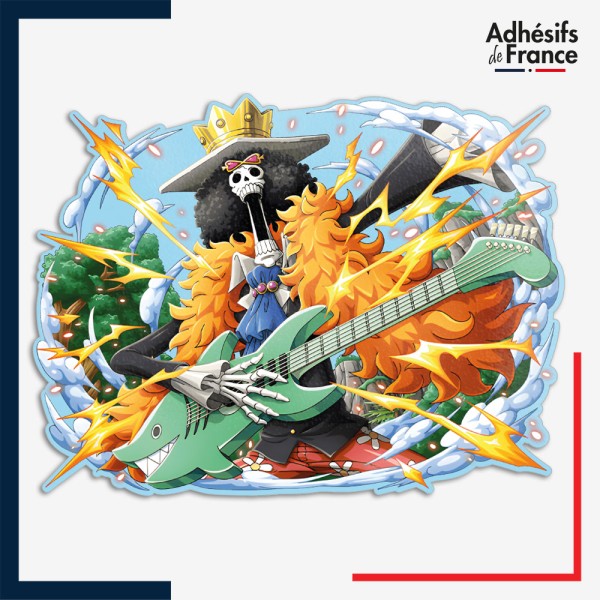 Sticker One Piece - Brook avec sa Shark guitare