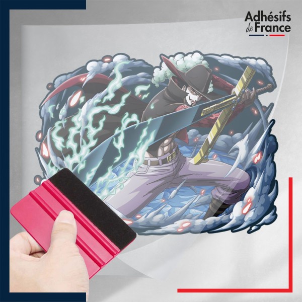 stickers sous film transfert One Piece - Dracule Mihawk maître épéiste