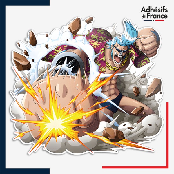 Sticker One Piece - Franky membre de l'équipage du chapeau de paille