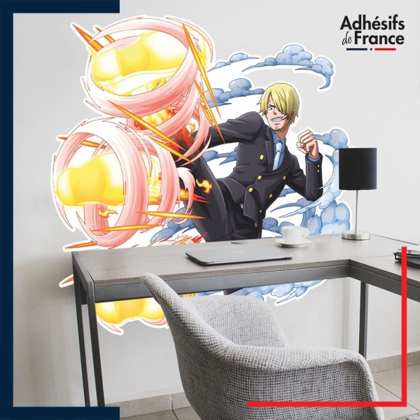 Adhésif grand format One Piece - Sanji membre de l'équipage du chapeau de paille
