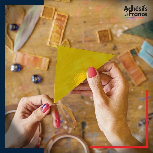 Adhésif  de couleur transparent création vitrail Yellow