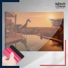 adhésif autocollant sous film transfert animaux Girafe sous le coucher de soleil