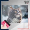 adhésif autocollant sous film transfert animaux Chat sous flocons de neige