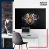 sticker murale décor animaux Tigre sur fond noir