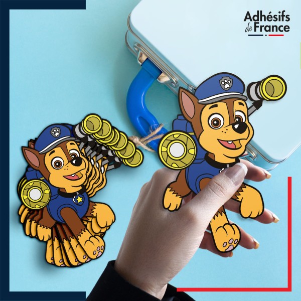 autocollant petit format La Pat' Patrouille - Chase membre Paw Patrol