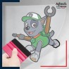 stickers sous film transfert La Pat' Patrouille - Rocky membre Paw Patrol