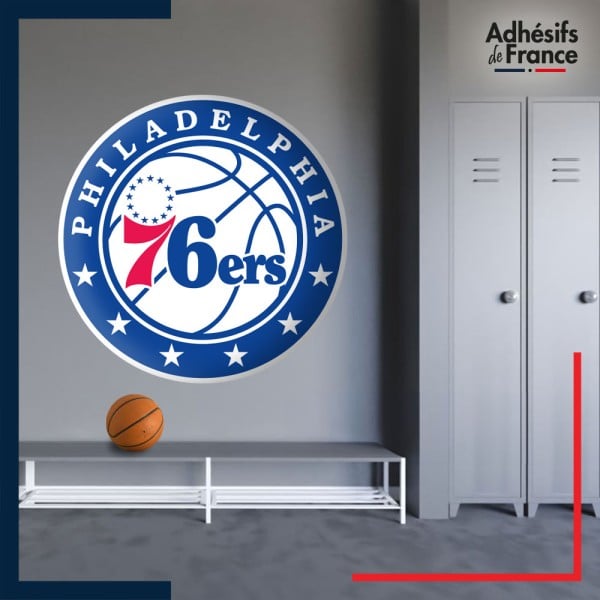 Adhésif grand format écusson basket - Philadelphia 76ers