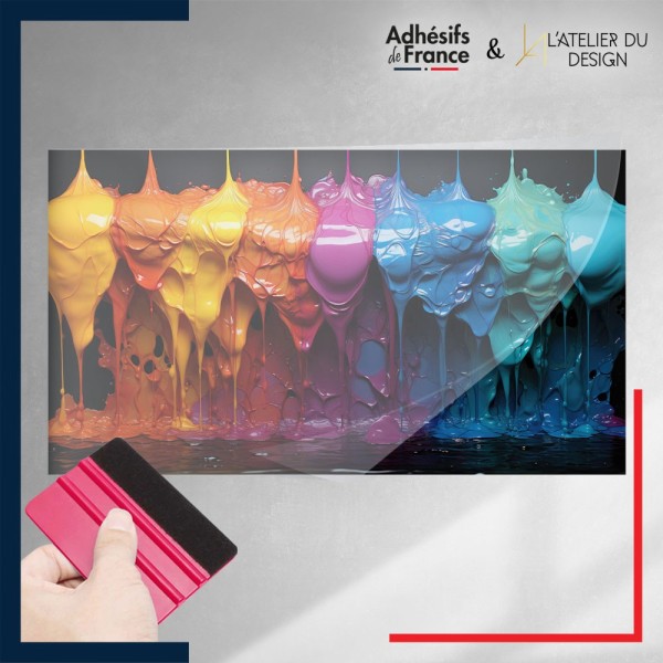 adhésif autocollant sous film Art - Peintures liquides colorés